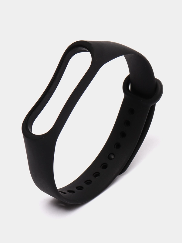 Силиконовый ремешок Xiaomi Mi Band 3, Mi Band 4, Сяоми Ми Бэнд 3, Ми Бэнд 4, черный