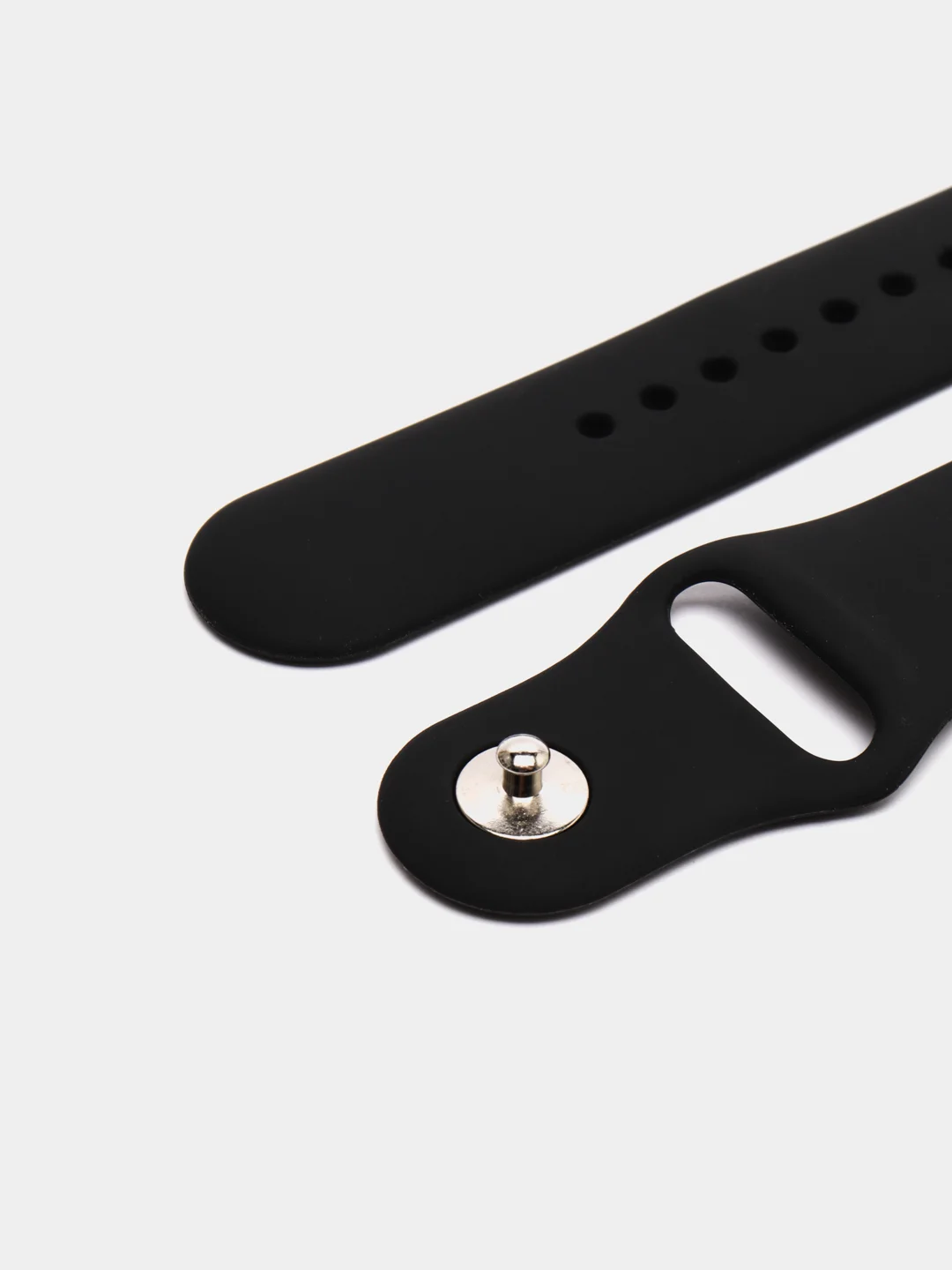 Черный силиконовый ремешок для Xiaomi Amazfit Bip / Huawei / Samsung, 20 мм / 22 мм, с кнопкой
