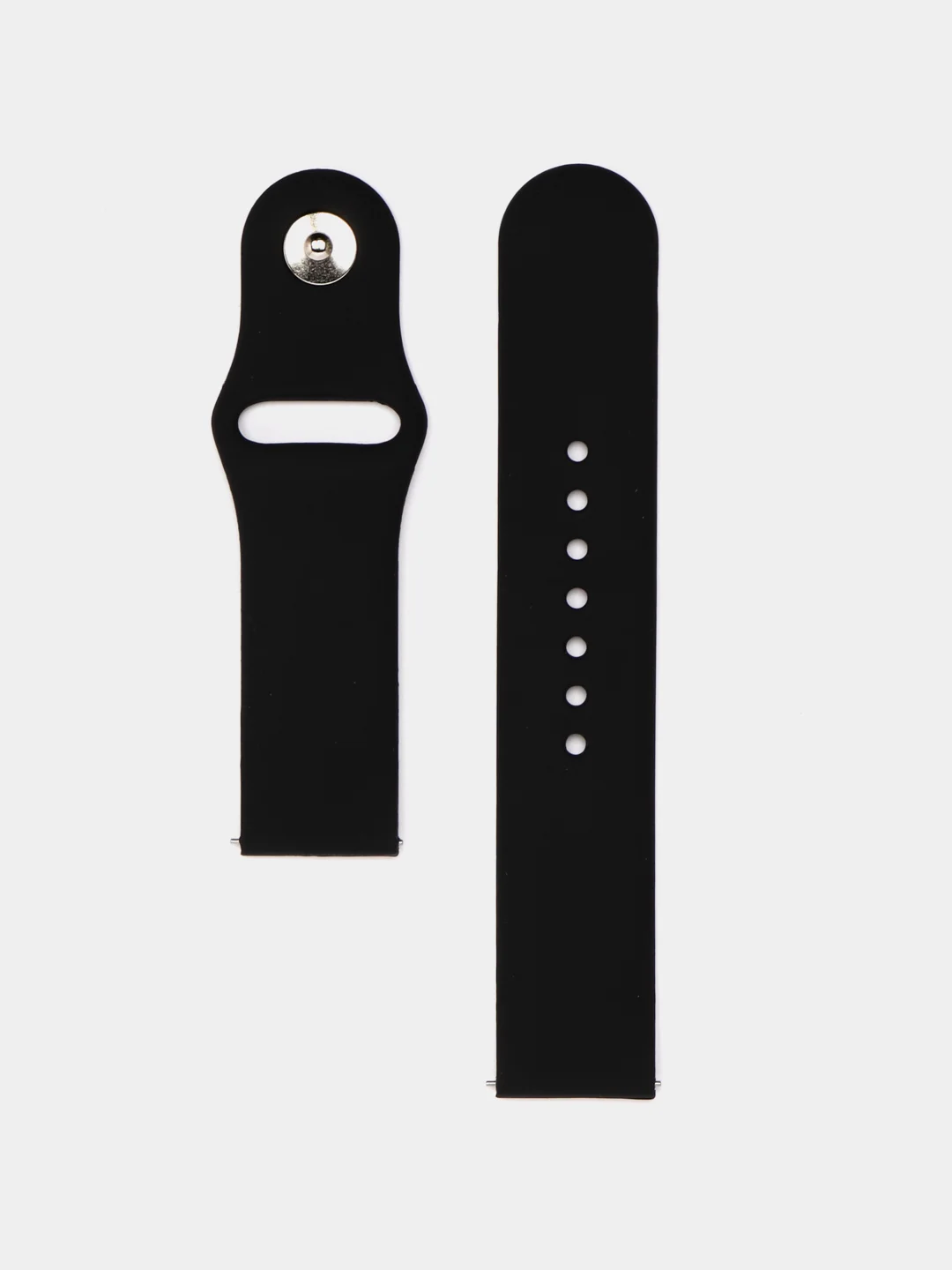 Черный силиконовый ремешок для Xiaomi Amazfit Bip / Huawei / Samsung, 20 мм / 22 мм, с кнопкой