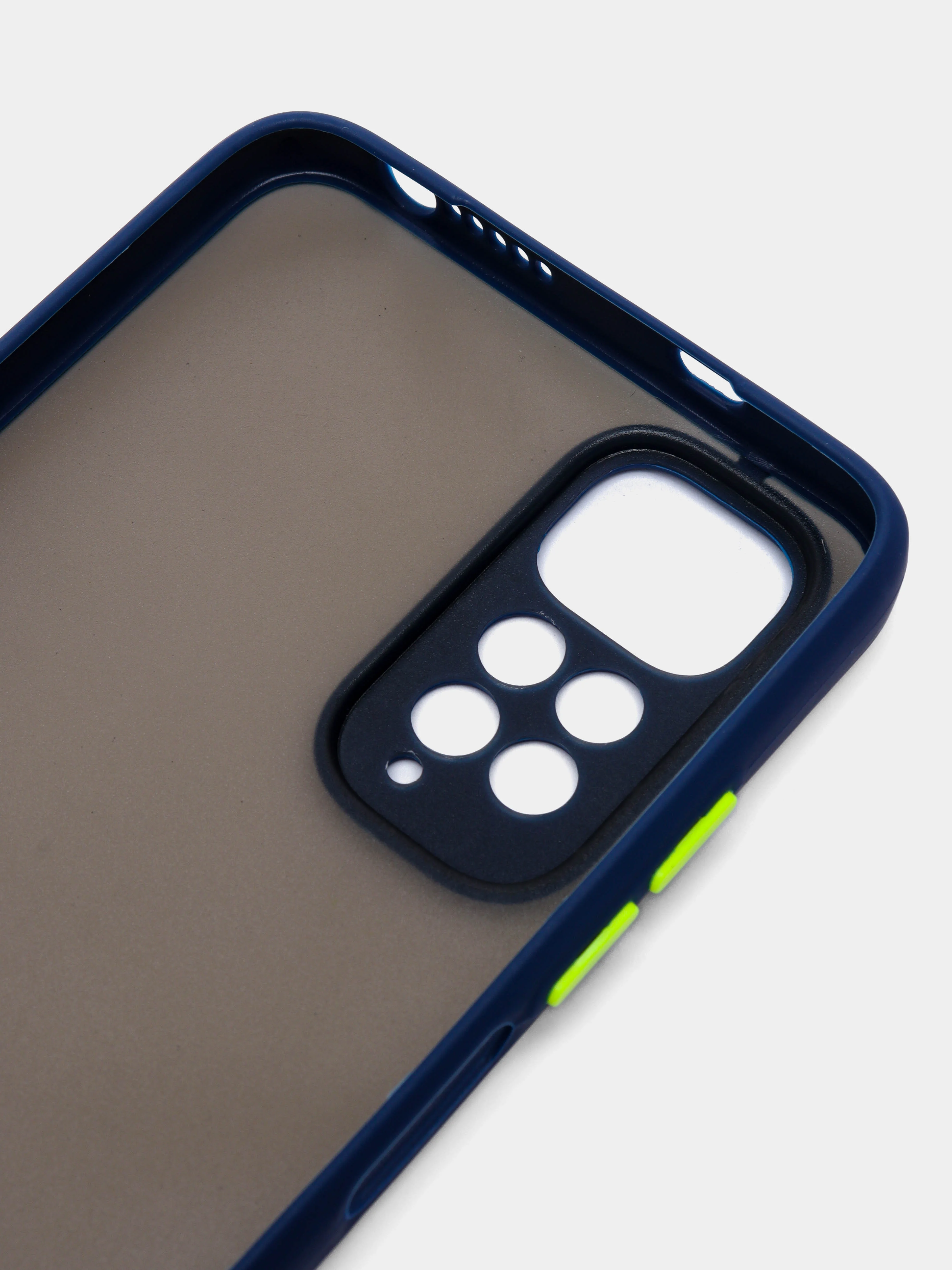 Темно-синий чехол пластиковый Xiaomi Redmi Note 11 4G, Redmi Note 11S, матовый, с цветными кнопками