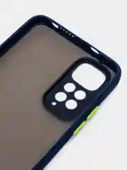 Темно-синий чехол пластиковый Xiaomi Redmi Note 11 4G, Redmi Note 11S, матовый, с цветными кнопками