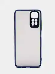 Темно-синий чехол пластиковый Xiaomi Redmi Note 11 4G, Redmi Note 11S, матовый, с цветными кнопками