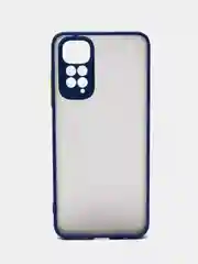 Темно-синий чехол пластиковый Xiaomi Redmi Note 11 4G, Redmi Note 11S, матовый, с цветными кнопками