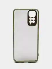 Зеленый чехол пластиковый Xiaomi Redmi Note 11 4G, Redmi Note 11S, матовый, с цветными кнопками