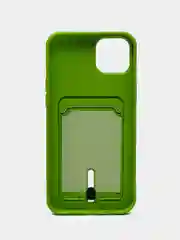 Лесной зеленый чехол силиконовый для iPhone 7/8/SE/11/12/13/14/15/Plus/Pro Max, с карманом для карты