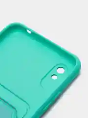 Бирюзовый чехол Xiaomi Redmi 9A, Сяоми Редми 9А, силиконовый, с карманом для карты