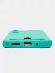 Бирюзовый чехол Xiaomi Redmi 9A, Сяоми Редми 9А, силиконовый, с карманом для карты