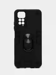 Черный чехол противоударный Xiaomi Redmi Note 11 4G, Note 11S, Нот 11С с металлической подставкой