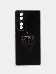Разноцветный силиконовый чехол на Honor 70 / Хонор 70 прозрачный, с рисунком, защита камеры
