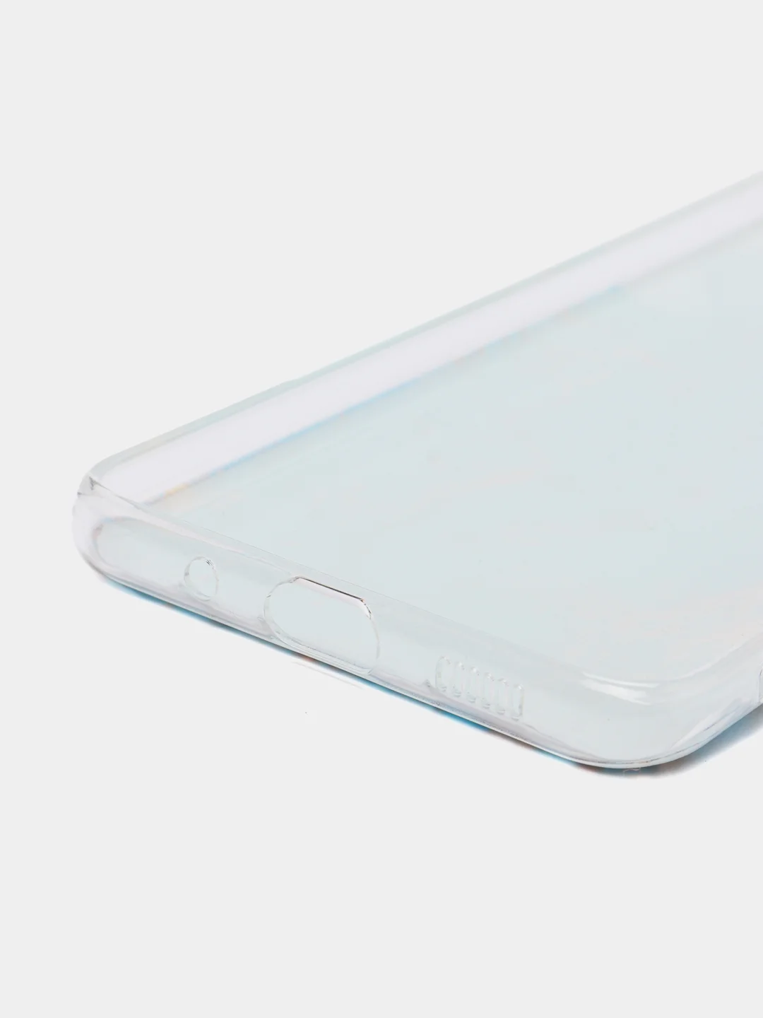 Светло-синий силиконовый чехол на Samsung Galaxy S20 / Самсунг S20 прозрачный с рисунком, защита камеры