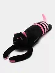 Розовый мягкая игрушка Кот батон длинный черный полосатый, подушка обнимашка