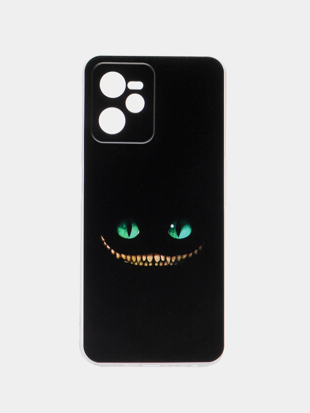 Черный силиконовый чехол на Realme C35 / Реалми С35 прозрачный, с рисунком, защита камеры