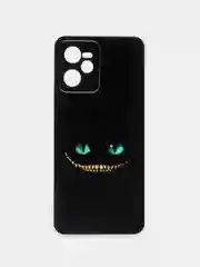 Черный силиконовый чехол на Realme C35 / Реалми С35 прозрачный, с рисунком, защита камеры