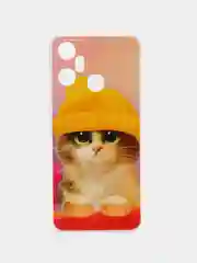 Желтый чехол на Infinix Smart 6 Plus / Инфиникс Смарт 6 Плюс с рисунком, защита камеры