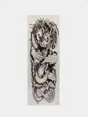 Карамельный переводные временные водные татуировки  черно-белые(17X48 см) рукав