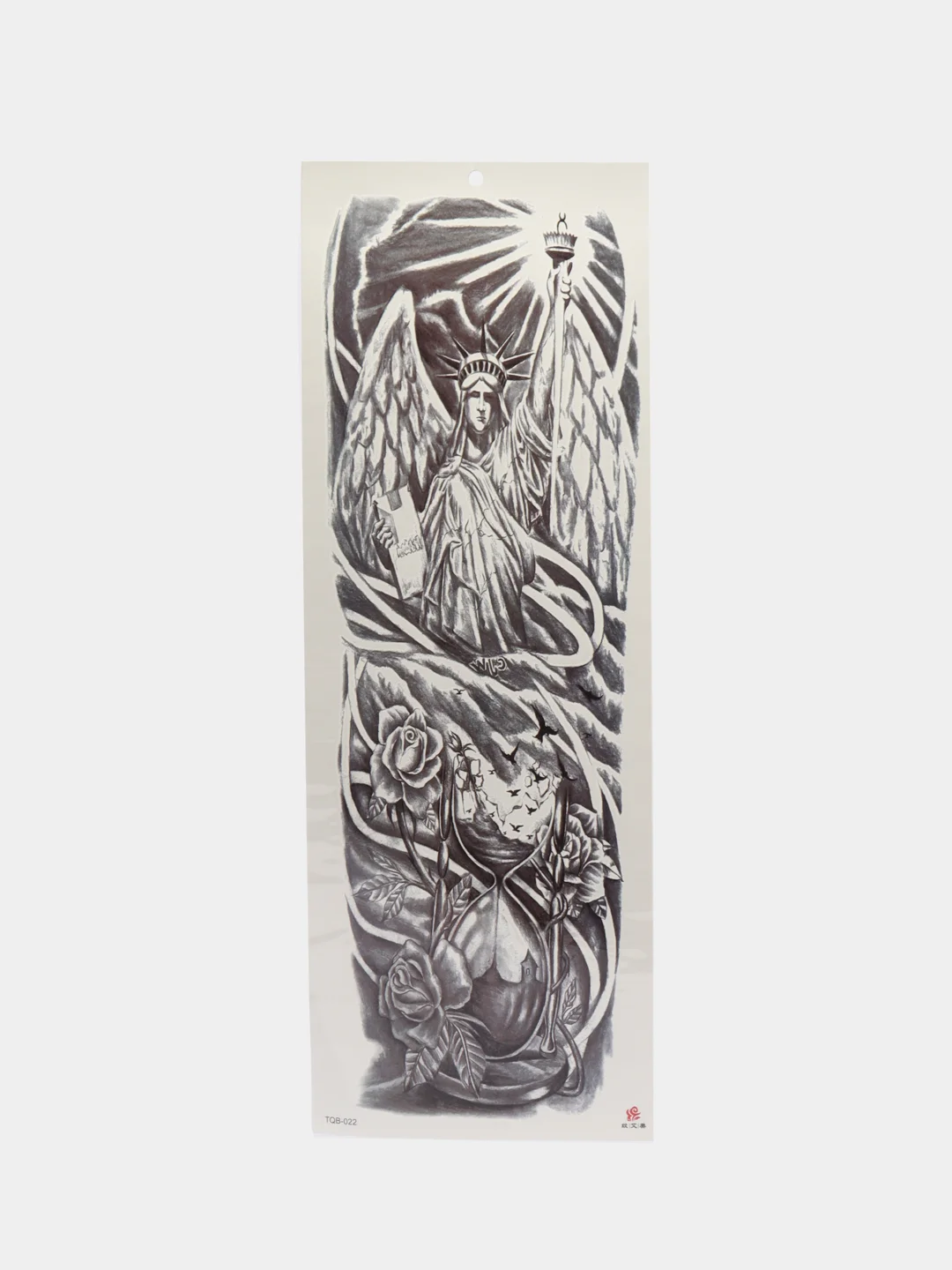 Коралловый переводные временные водные татуировки черно-белые(17X48 см) рукав