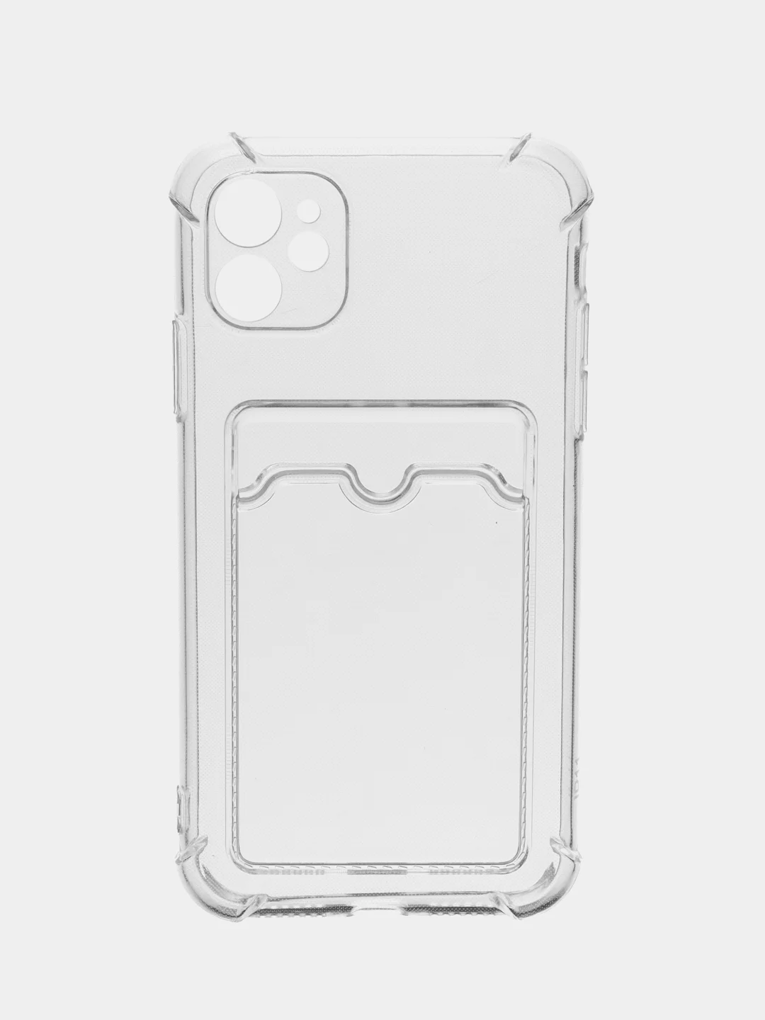 Чехол с карманом для карт iPhone 11/XR/12/13/XS/6s/7/8/SE/Pro/Max/Plus/mini, силиконовый