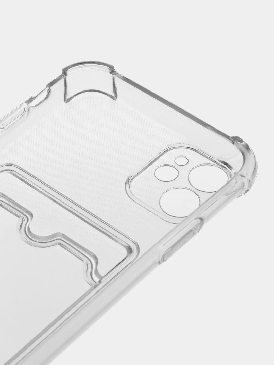 Чехол с карманом для карт iPhone 11/XR/12/13/XS/6s/7/8/SE/Pro/Max/Plus/mini, силиконовый