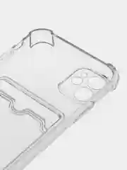 Чехол с карманом для карт iPhone 11/XR/12/13/XS/6s/7/8/SE/Pro/Max/Plus/mini, силиконовый