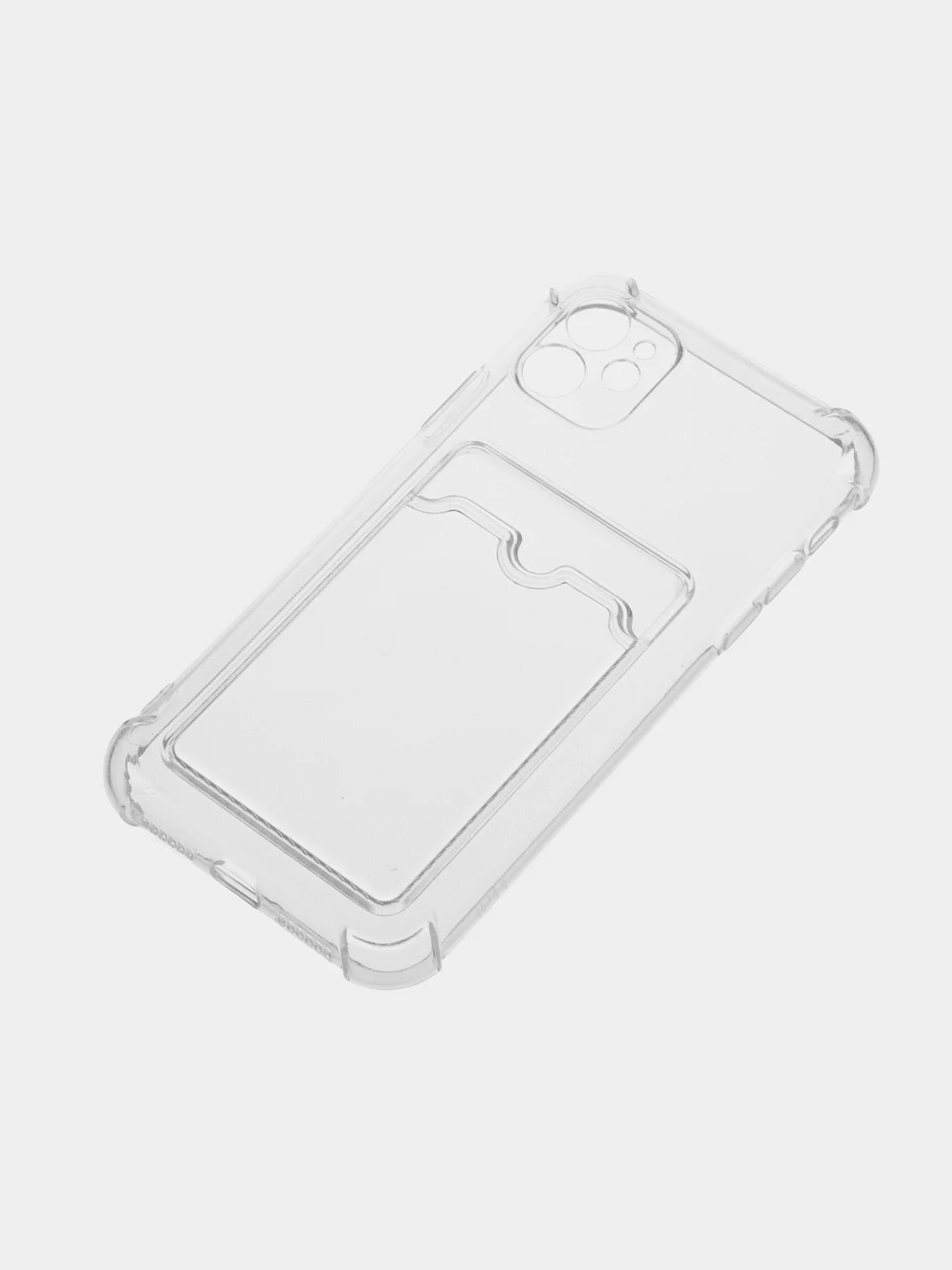 Чехол с карманом для карт iPhone 11/XR/12/13/XS/6s/7/8/SE/Pro/Max/Plus/mini, силиконовый
