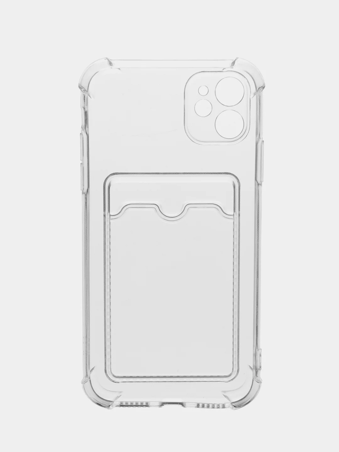 Чехол с карманом для карт iPhone 11/XR/12/13/XS/6s/7/8/SE/Pro/Max/Plus/mini, силиконовый