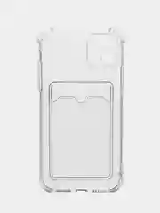 Чехол с карманом для карт iPhone 11/XR/12/13/XS/6s/7/8/SE/Pro/Max/Plus/mini, силиконовый