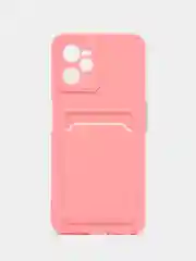 Розовый чехол REALME C35 с карманом для карт и защита камеры