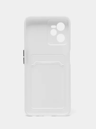 Белый чехол с защитой камеры и карманом для пластиковой карты для REALME C35