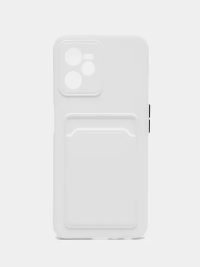 Белый чехол с защитой камеры и карманом для пластиковой карты для REALME C35