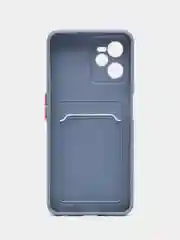 Серый чехол с защитой камеры и карманом для пластиковой карты для REALME C35