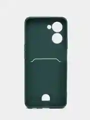 Зеленый чехол REALME C33 с защитой камеры и карманом для карты