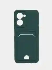 Зеленый чехол REALME C33 с защитой камеры и карманом для карты