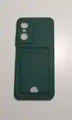 Тёмно-зелёный чехол TECNO POP 6 PRO с карманом для карт