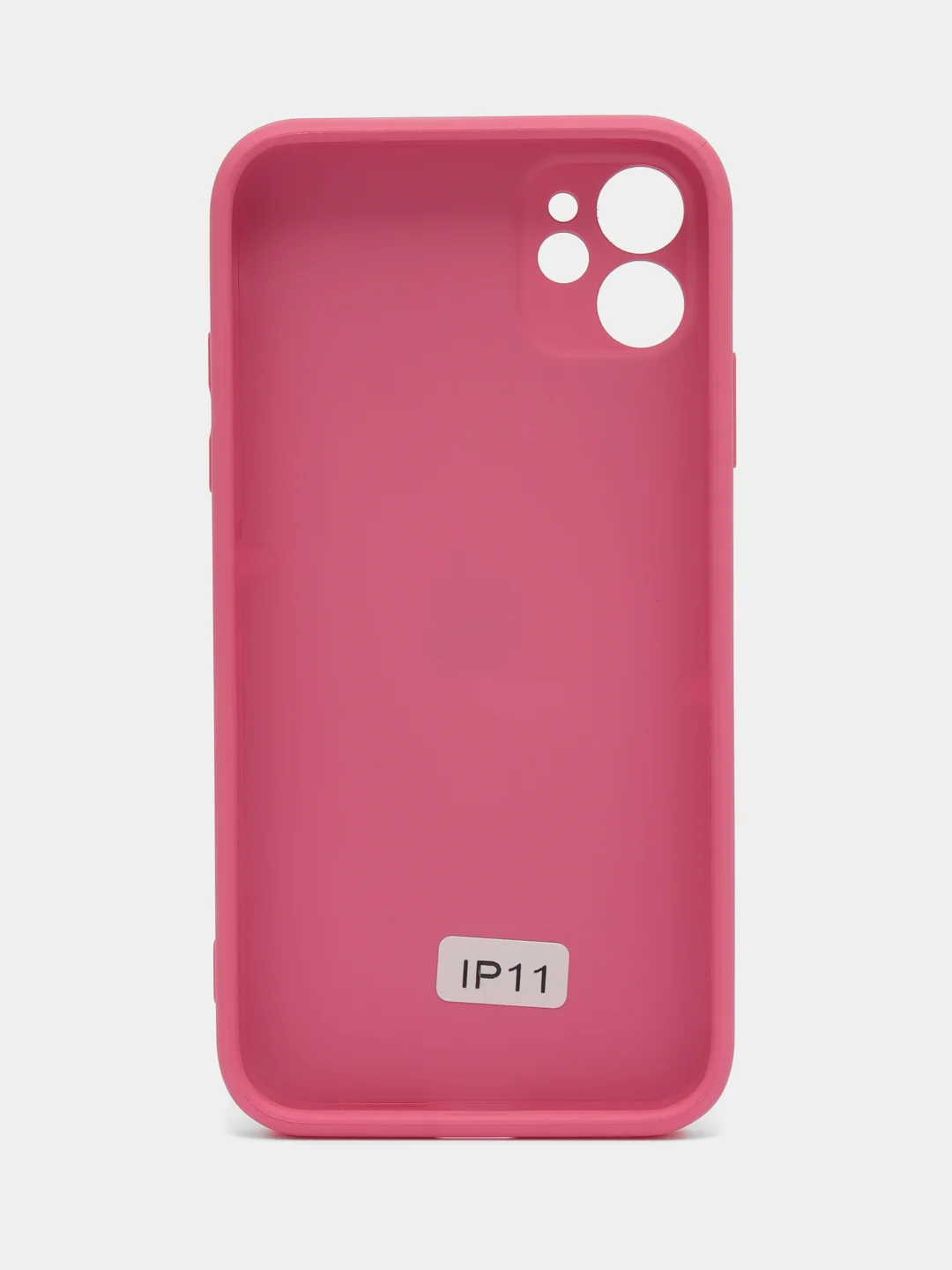 Тёмно-розовый чехол силиконовый со стеклянной панелью для Apple iPhone 11 (Айфон 11)