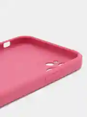 Тёмно-розовый чехол силиконовый со стеклянной панелью для Apple iPhone 11 (Айфон 11)
