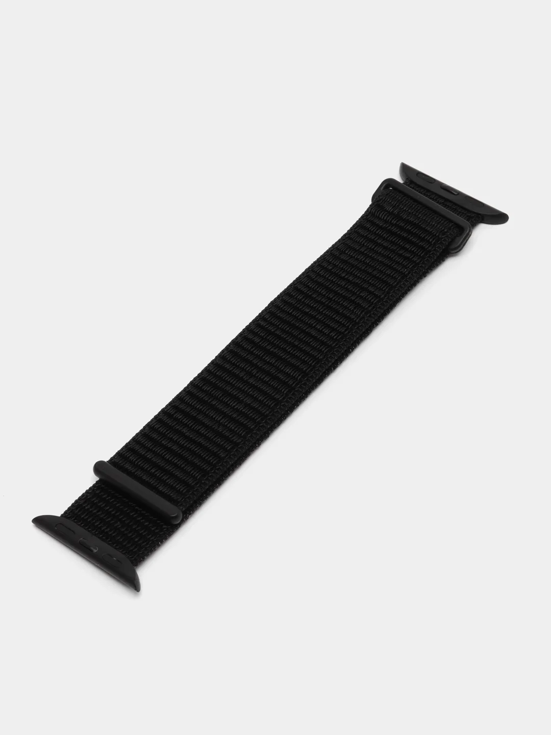 Черный нейлоновый ремешок на липучке для Apple Watch 38, 40, 41, 42, 44, 45 mm