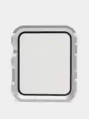 Серебряный защитный металлический бампер со стеклом для Apple Watch