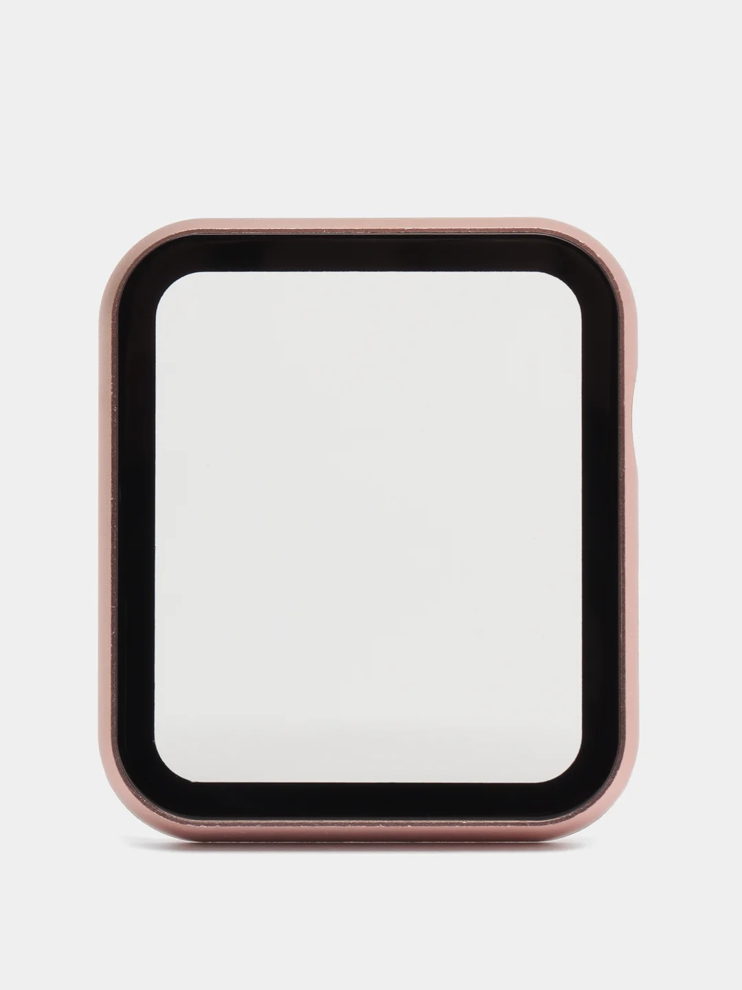Розовый защитный металлический бампер со стеклом для Apple Watch