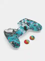 Голубой защитный чехол с принтом для джойстика PS4, DualShock 4, PlayStation 4