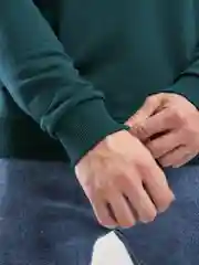 Тёмно-зелёный свитшот мужской BEJAMPER, базовый, без начеса