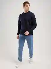 Темно-синий свитшот мужской BEJAMPER, базовый, без начеса