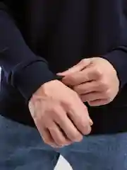 Темно-синий свитшот мужской BEJAMPER, базовый, без начеса