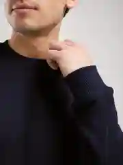 Темно-синий свитшот мужской BEJAMPER, базовый, без начеса