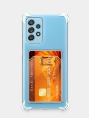 Чехол для Samsung Galaxy A52, A52s (Самсунг А52, А52с) прозрачный, с карманом для карты