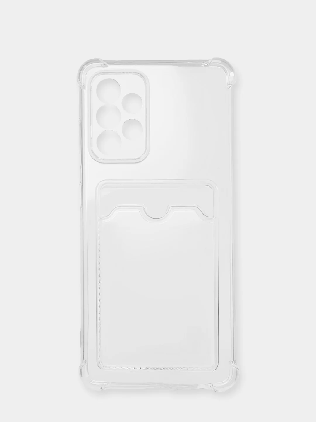 Чехол для Samsung Galaxy A52, A52s (Самсунг А52, А52с) прозрачный, с карманом для карты