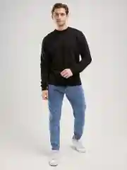 Черный свитшот мужской BEJAMPER, базовый, без начеса