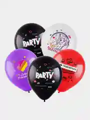 Воздушные шары "С Днём рождения" Соцсети 12"/30 см, 5 шт. Тик ток/ инстограмм/ лайк/ ютуб