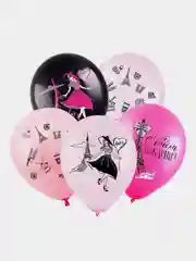 Воздушные шары "С Днём рождения" Париж, Эйфелева башня 12"/30 см, 5 шт