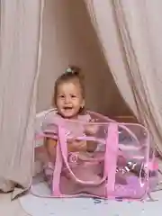 Сумка в роддом прозрачная для бассейна набор в роддом 2 сумки + косметичка,  розовый