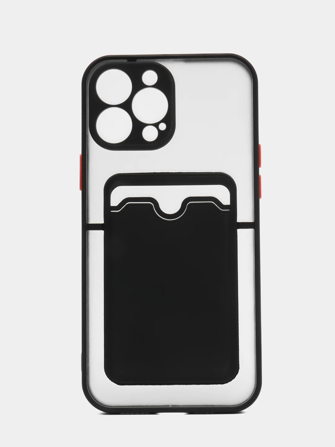 Черный чехол с карманом для карт для iPhone 7 8 Plus X XS XR 11 12 13 Pro Max mini айфон про макс